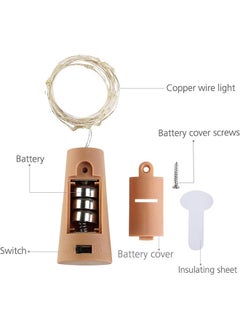 LENND Wine Bottle Lights with Cork, 10 Pack LED Cork Shape Silver Wire Colorful Fairy Mini String Lights for DIY, Party, Decor, Wedding  - Image 3