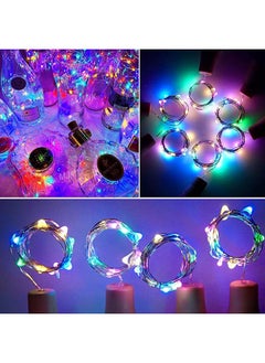 LENND Wine Bottle Lights with Cork, 10 Pack LED Cork Shape Silver Wire Colorful Fairy Mini String Lights for DIY, Party, Decor, Wedding  - Image 2