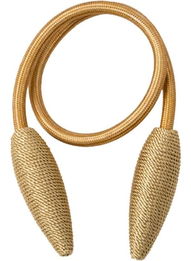 2-Piece Exquisite Design Magnetic Curtain Holder Golden - Image 1