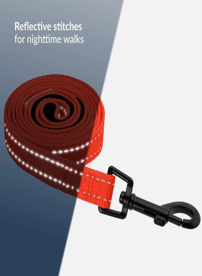 CollarDirect Nylon Dog Leash 5ft for Daily Outdoor Walking Running Training Heavy Duty Reflective Pet Leashes for Large, Medium & Small Dogs (Orange, Medium) - Image 2