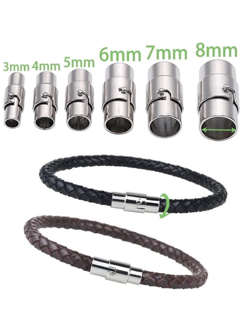 SYOSI 30 PCS Magnetic Clasps for Jewelry, Leather Cord End Caps Magnetic Locking Clasps and Closures, Jewelry Making Supplies for Leather Bracelet(4 MM / 0.16 in) - Image 5