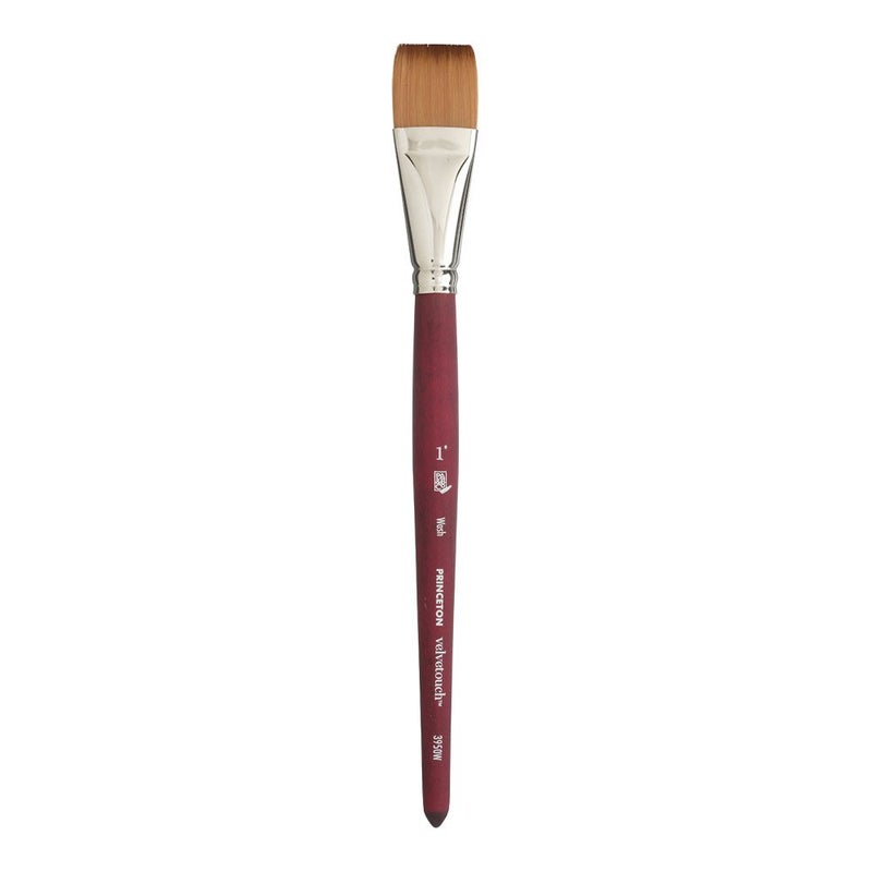 Princeton Velvetouch Wash Brush Synthetic Short Handle Size 1 inch 1 Count