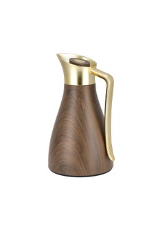 Dallaty Vacuum Flask Matte Gold & Wood Texture  1.0L  - Image 4