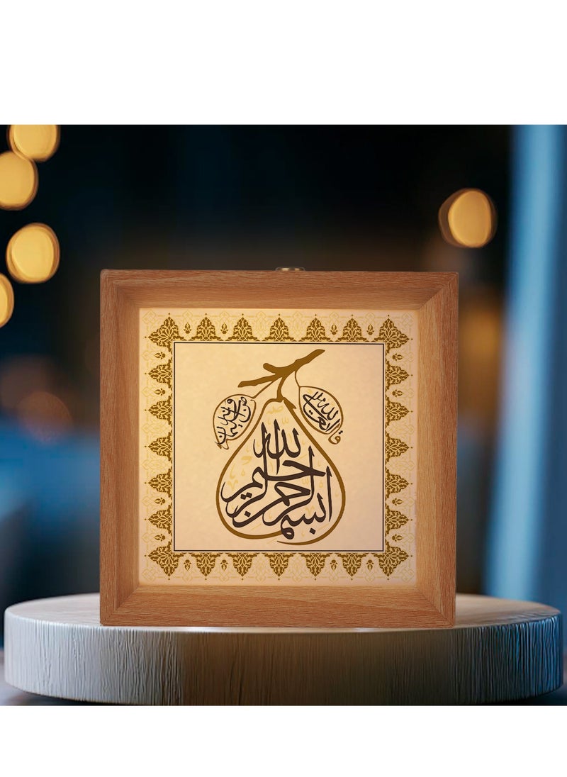 GALADUNE Wooden Night Light, Touch Control Table Lamp, Multi-Brightness with Continuous Dimming, Room, Holiday Party Decor, Replaceable Photo DIY Night Light Gift  - Image 2