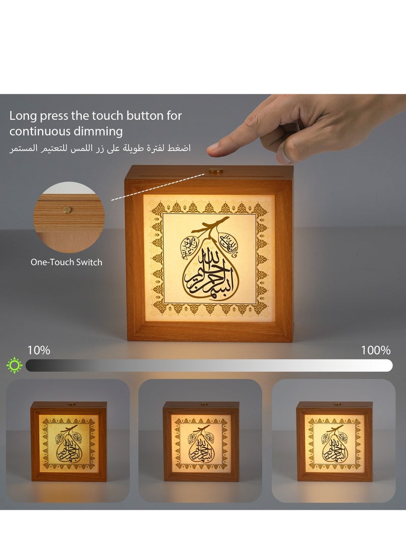 GALADUNE Wooden Night Light, Touch Control Table Lamp, Multi-Brightness with Continuous Dimming, Room, Holiday Party Decor, Replaceable Photo DIY Night Light Gift  - Image 5