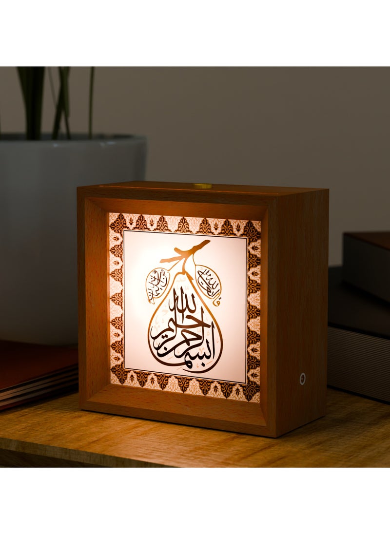 GALADUNE Wooden Night Light, Touch Control Table Lamp, Multi-Brightness with Continuous Dimming, Room, Holiday Party Decor, Replaceable Photo DIY Night Light Gift  - Image 1