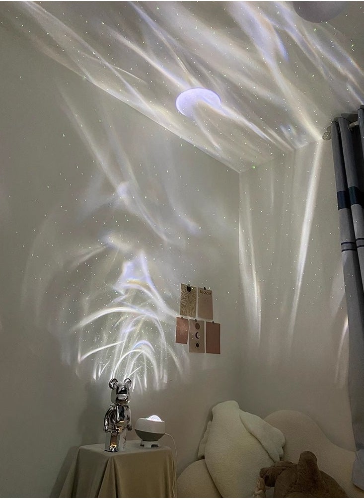 Generic - New 3D Visual Aurora Moon Star Projection Lamp Romantic Starry Music Laser Atmosphere Lamp with Remote Controller - Image 1