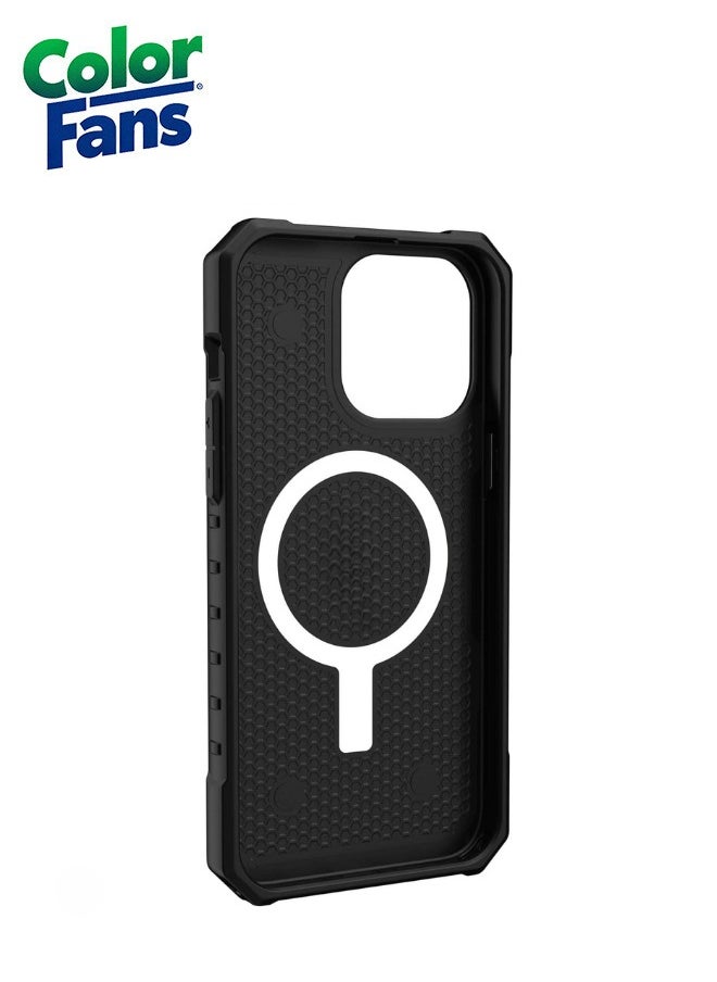 Color Fans Apple iPhone 13 Pro Case 6.1" Pathfinder Built-in Magnet Compatible with Magnet Charging Slim Lightweight Shockproof Dropproof Rugged Protective Cover - Black  - Image 4