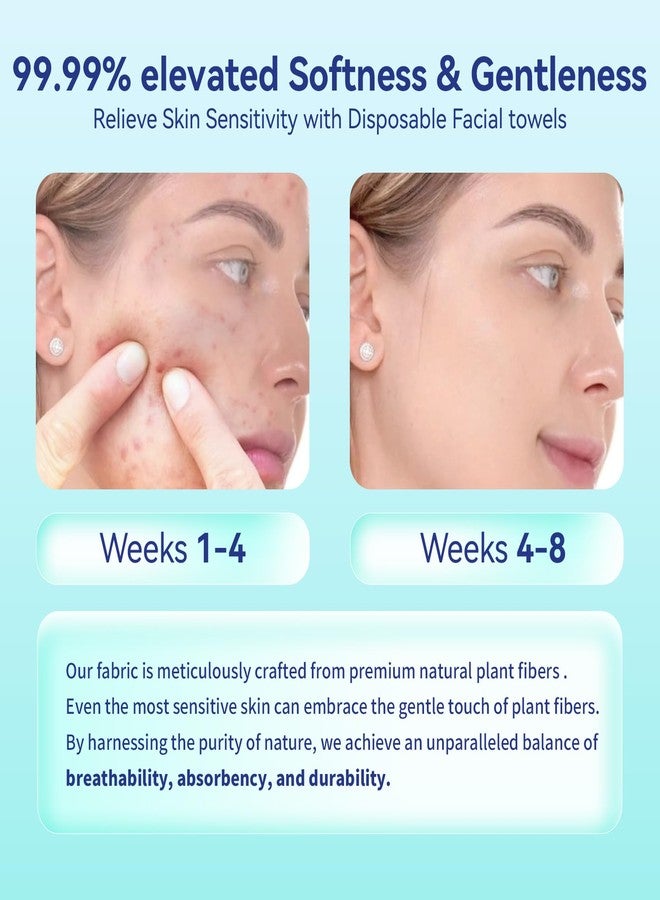 Ditoi Disposable Face Towels,Ultra Thick Face Towelettes XL, Lint-Free Facial Wipes for Makeup Removal & Gentle Skin Care,50 Count, 10"×12", Pearl-textured - Image 2