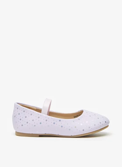 فلورا بيلا من شو إكسبرس Girls Star Print Slip-On Round Toe Ballerina Shoes