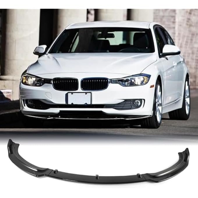 Fancemot Gloss Black Front Bumper Lip Compatible with BMW F30 F31 3 Series 2012-2018, Splitter Spoiler Diffuser Protector Wing Body Kit Compatible with BMW 320i 328i 330i 335i 340i - Image 1