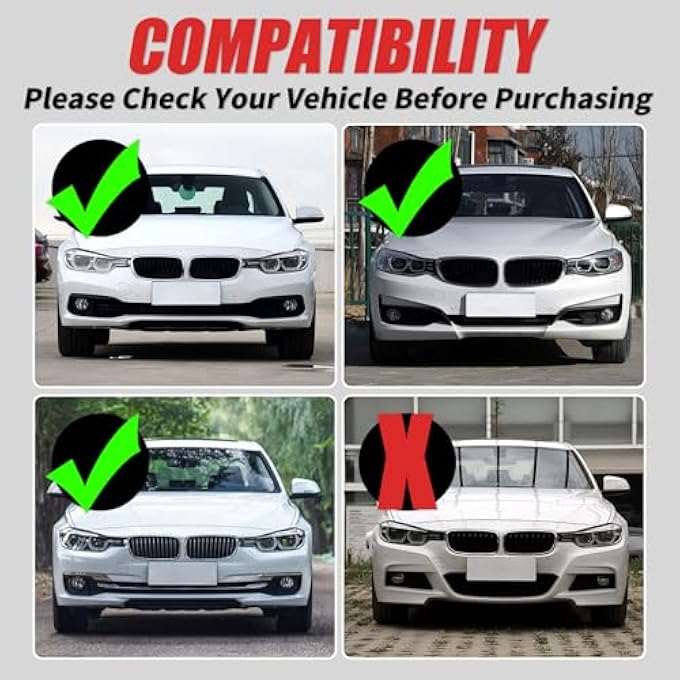 Fancemot Gloss Black Front Bumper Lip Compatible with BMW F30 F31 3 Series 2012-2018, Splitter Spoiler Diffuser Protector Wing Body Kit Compatible with BMW 320i 328i 330i 335i 340i - Image 3