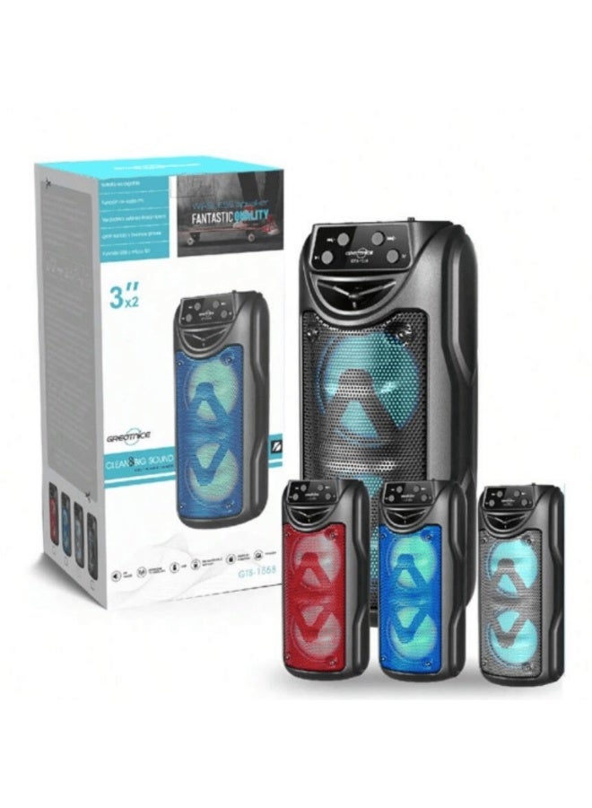 GTS-1558 Outdoor Portable Bluetooth Speaker Wireless Portable Color Light Loudspeaker - Image 3