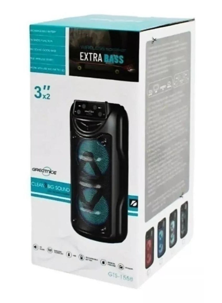 GTS-1558 Outdoor Portable Bluetooth Speaker Wireless Portable Color Light Loudspeaker - Image 1