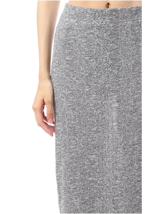 RAVIN - Heather Dark Grey Slip On Jupe - Image 1