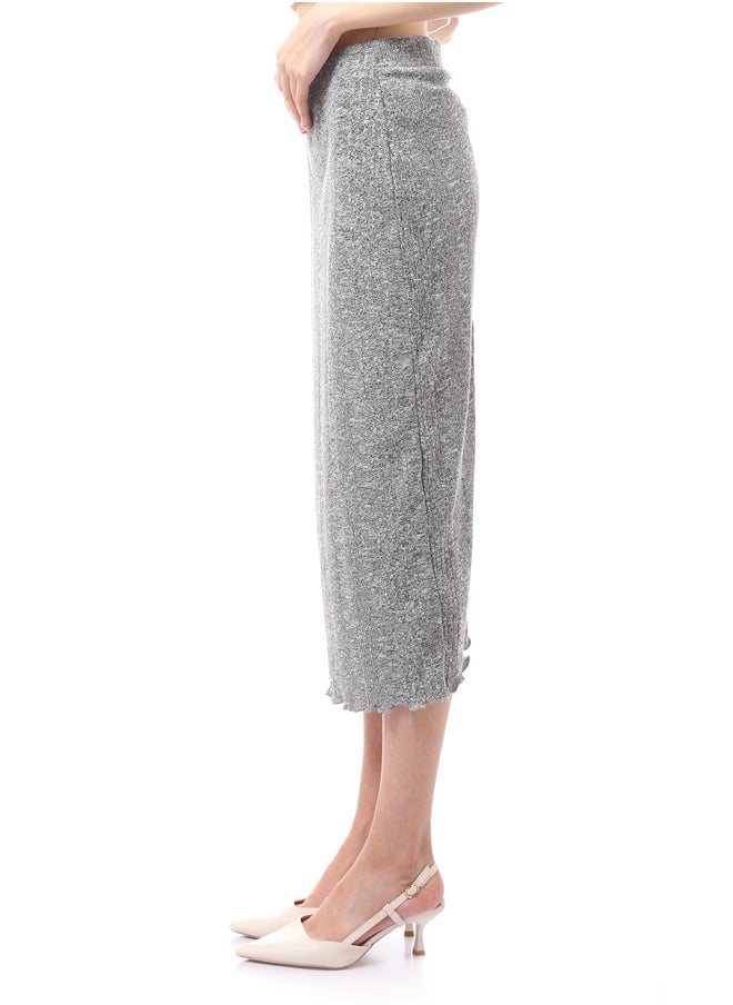 RAVIN - Heather Dark Grey Slip On Jupe - Image 1