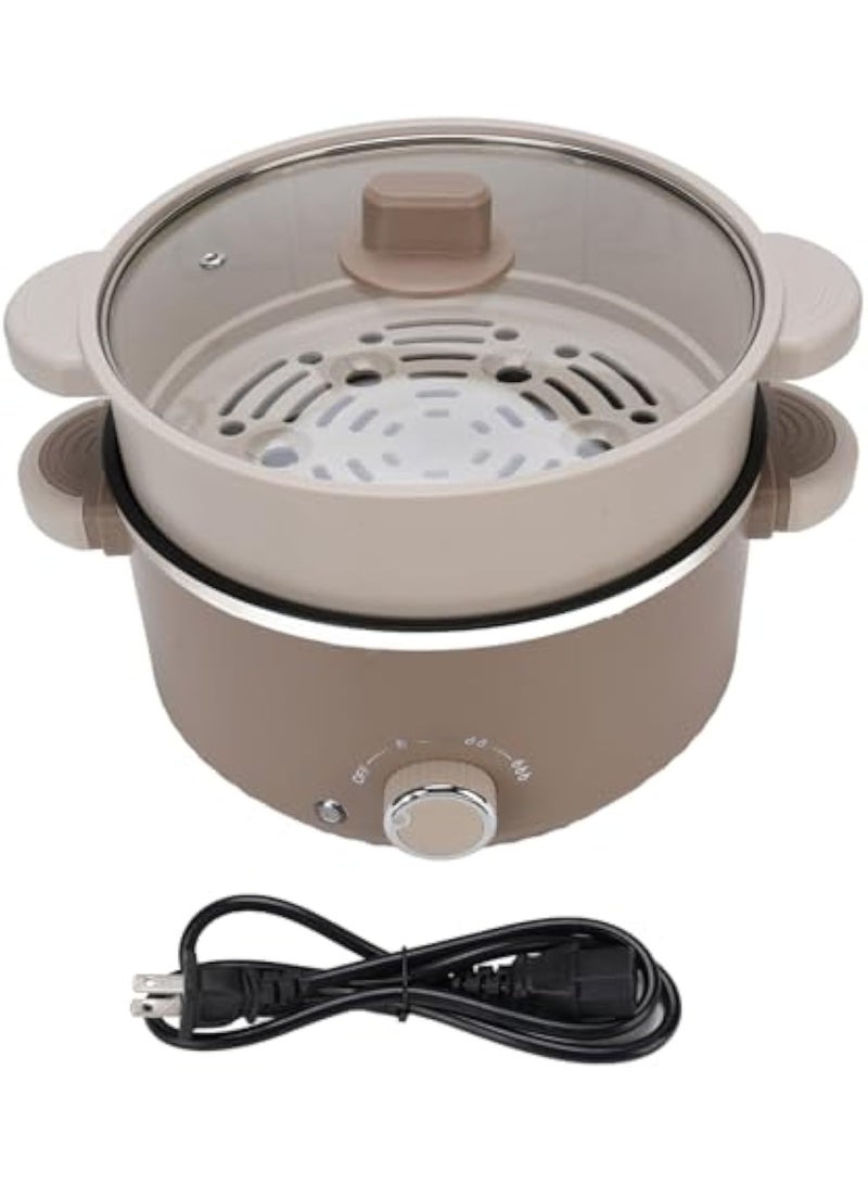 Arabest طباخ كهربائي متعدد الوظائف، مادة طلاء غير لاصقة من الدرجة الغذائية سعة 3 لتر مع سلة بخار لطهي الستيك والمعكرونة والحساء (800 واط) (قابس أمريكي) - Image 1