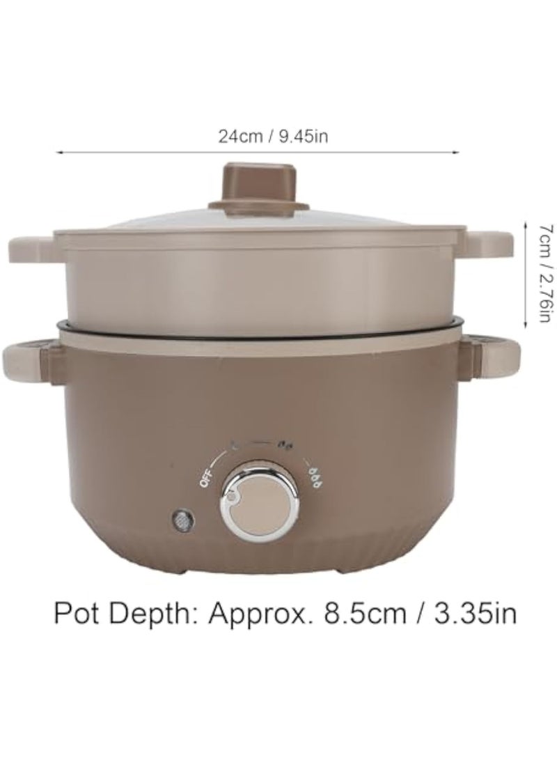 Arabest طباخ كهربائي متعدد الوظائف، مادة طلاء غير لاصقة من الدرجة الغذائية سعة 3 لتر مع سلة بخار لطهي الستيك والمعكرونة والحساء (800 واط) (قابس أمريكي) - Image 2