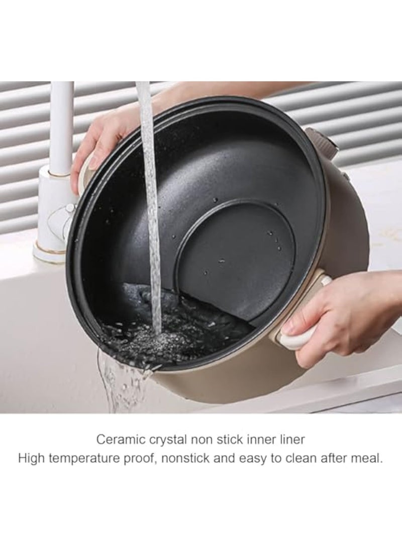 Arabest طباخ كهربائي متعدد الوظائف، مادة طلاء غير لاصقة من الدرجة الغذائية سعة 3 لتر مع سلة بخار لطهي الستيك والمعكرونة والحساء (800 واط) (قابس أمريكي) - Image 4