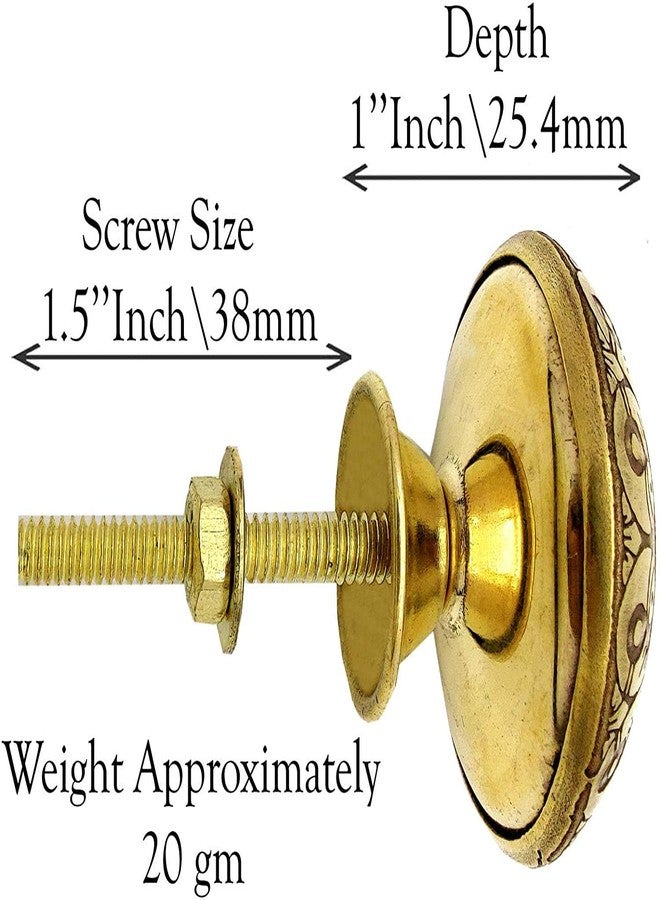 BnoSpace Dotted Brass Knobs for Cabinets, Drawers, Dresser Door & Pulls, Golden 38mm - Set of 2 - Image 4
