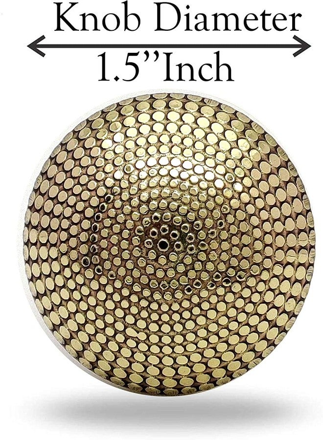 BnoSpace Dotted Brass Knobs for Cabinets, Drawers, Dresser Door & Pulls, Golden 38mm - Set of 2 - Image 5