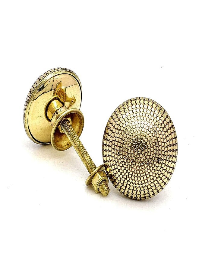 BnoSpace Dotted Brass Knobs for Cabinets, Drawers, Dresser Door & Pulls, Golden 38mm - Set of 2 - Image 1