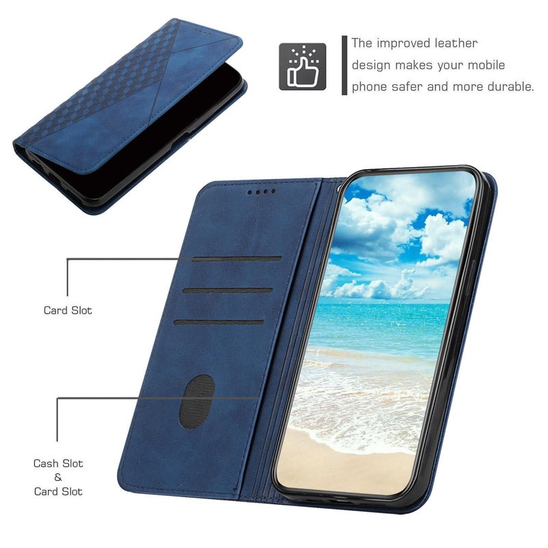 erorex For OPPO Reno14 Pro Global Diamond Splicing  Feel Magnetic Leather Phone Case(Blue) - Image 5
