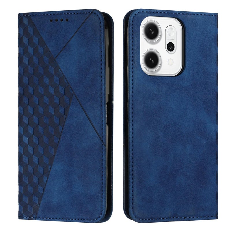 erorex For OPPO Reno14 Pro Global Diamond Splicing  Feel Magnetic Leather Phone Case(Blue) - Image 1
