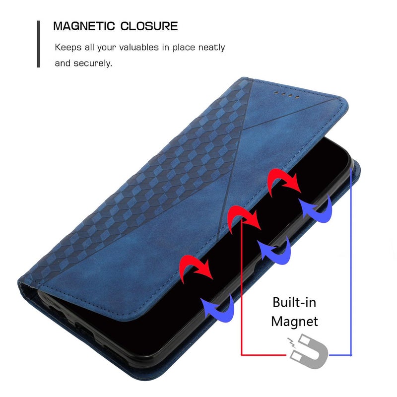 erorex For OPPO Reno14 Pro Global Diamond Splicing  Feel Magnetic Leather Phone Case(Blue) - Image 4