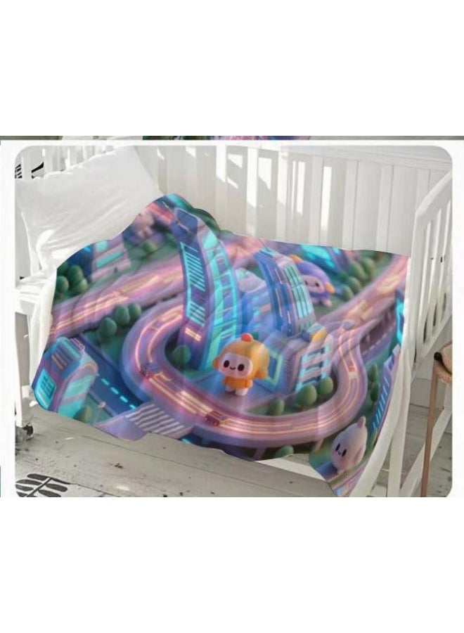 عام بطانية رقيقة من الفانيلا الكرتونية للأطفال والرضع (دافئة ومريحة، ومناسبة للنوم والألعاب) 70 سم * 100 سم - Image 2