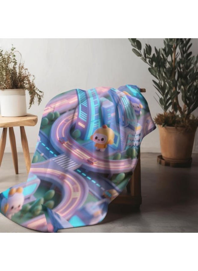 عام بطانية رقيقة من الفانيلا الكرتونية للأطفال والرضع (دافئة ومريحة، ومناسبة للنوم والألعاب) 70 سم * 100 سم - Image 5