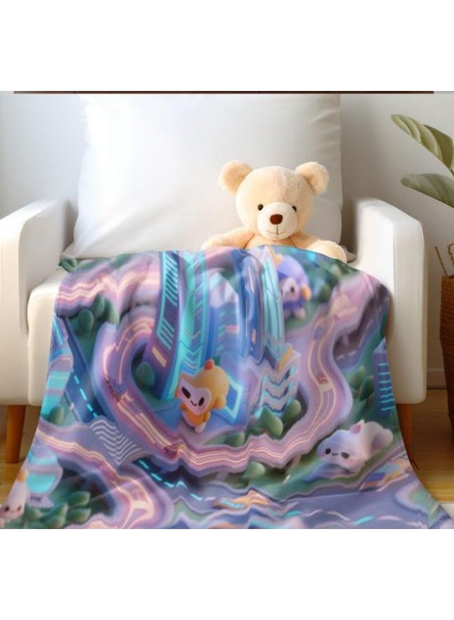 عام بطانية رقيقة من الفانيلا الكرتونية للأطفال والرضع (دافئة ومريحة، ومناسبة للنوم والألعاب) 70 سم * 100 سم - Image 1