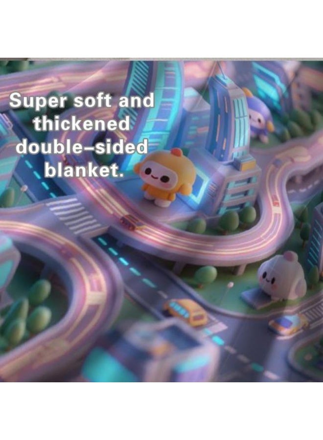 عام بطانية رقيقة من الفانيلا الكرتونية للأطفال والرضع (دافئة ومريحة، ومناسبة للنوم والألعاب) 70 سم * 100 سم - Image 4