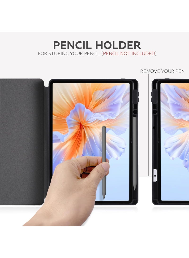 Case Compatible with Honor Pad V9 11.5 inch 2025 Tablet Protector Rotating 360 Solid Color Leather Protective Case Holster with Pen Holder (Black) - Image 5