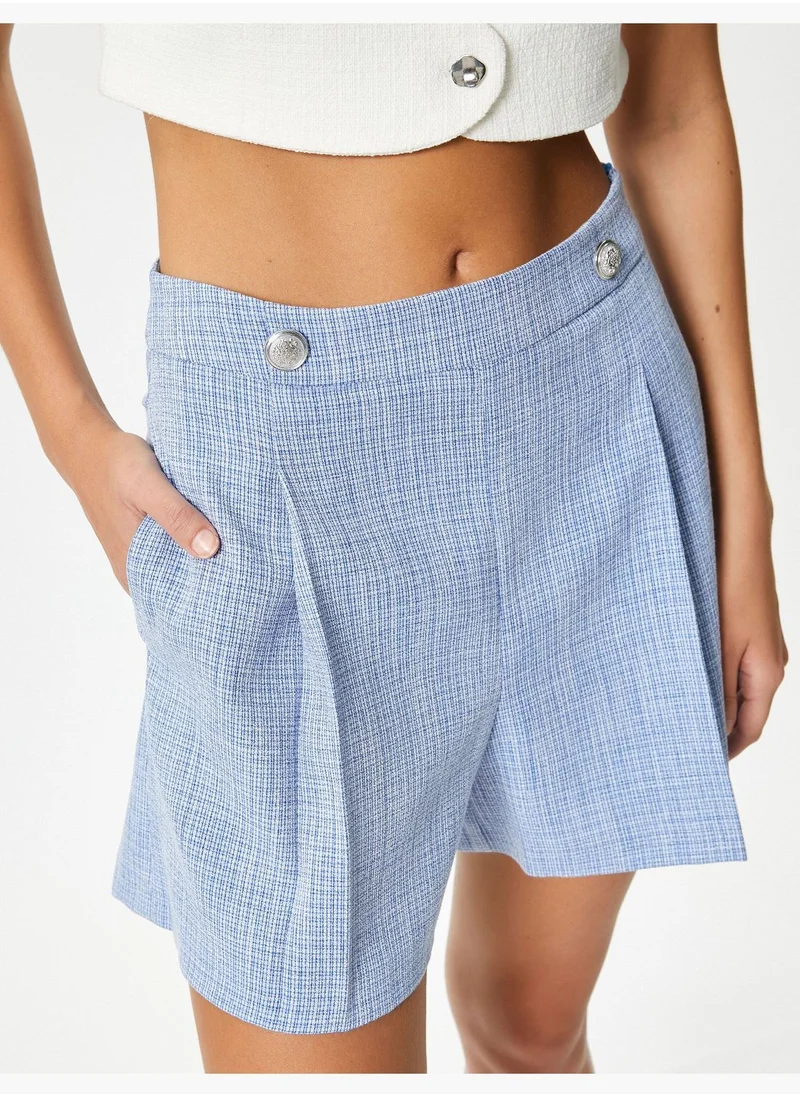 KOTON Viscose Mix Buttoned Pocket Detail Mini Shorts
