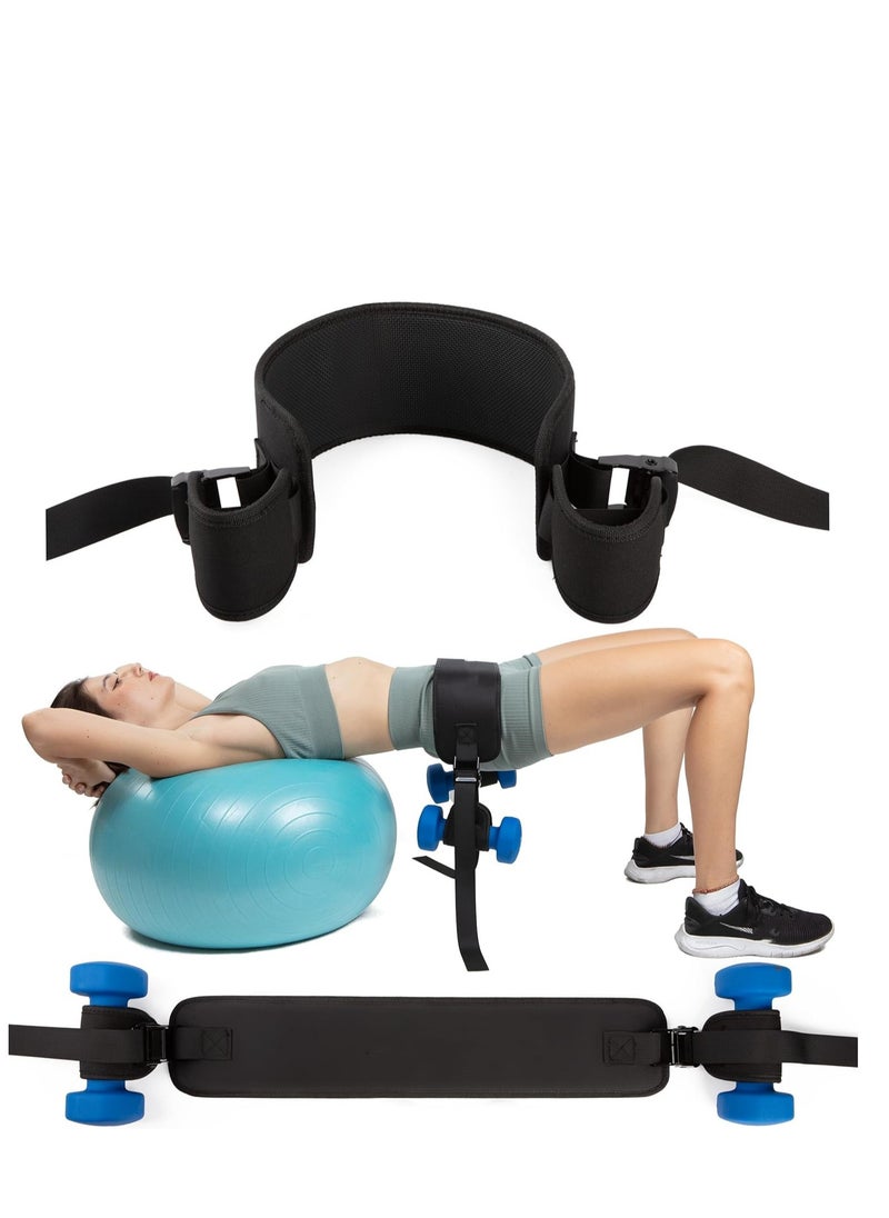 Hip Thrust Belt For Dumbbells Heavy,Kettlebells,Plates-Ultra-Durable Booty Belt for Hip Thrust-Hip Thrust Pad With Weight Support Pouches for Ultimate Stability and Comfort-Weight Lifting Belt