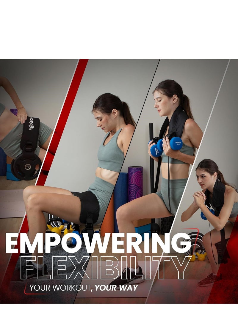 Hip Thrust Belt For Dumbbells Heavy,Kettlebells,Plates-Ultra-Durable Booty Belt for Hip Thrust-Hip Thrust Pad With Weight Support Pouches for Ultimate Stability and Comfort-Weight Lifting Belt