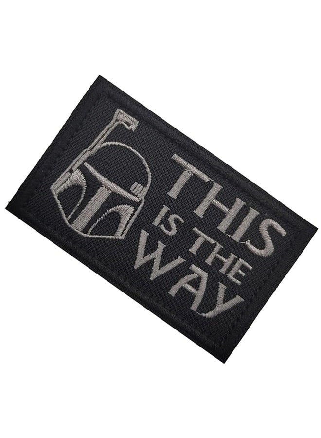 Beifeitu This is The Way Mandalorian Full Helmet Inspired Military Patch Fastener Hook and Loop Backing Appliques Tactical Badges Embroidered Fabric Patches  - Image 4