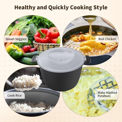 ReneeChef Professional Large Micro Cookware 3 Quart, Microwave Rice Cooker, Microwave Steamer for Vegetables, Safe as Mixing and Serving Bowls, Food Storage Container, Cooker for Microwave- BPA Free, Dishwasher Safe - Image 5