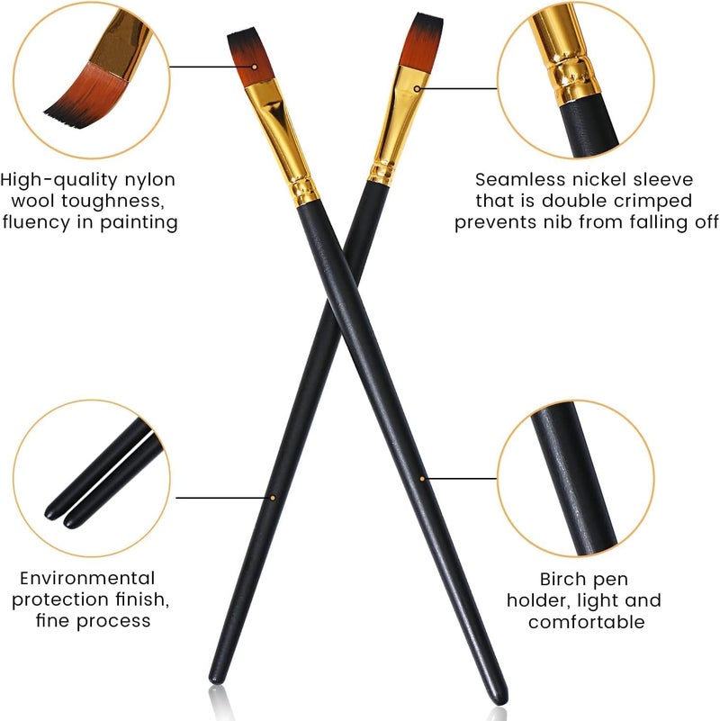 Twizzle Art Brush Set for Artists, Painting Brushes Set of 12 Professional Round Pointed Tip Nylon Hair Artist Acrylic Paint Brush for Acrylic/Water Colour/Oil Painting - Image 3