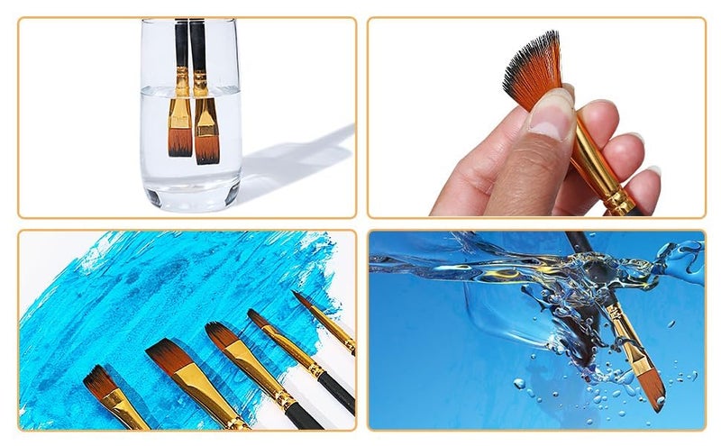Twizzle Art Brush Set for Artists, Painting Brushes Set of 12 Professional Round Pointed Tip Nylon Hair Artist Acrylic Paint Brush for Acrylic/Water Colour/Oil Painting - Image 5