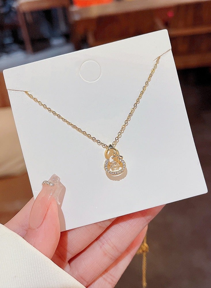 (Ramadan )Necklace for Girls ,Women's Shiny Necklace Lucky Gourd Necklace Women's Jewellery Women's Holiday Gift Suitable for Wife, Family, Friends (Gold) - Image 5