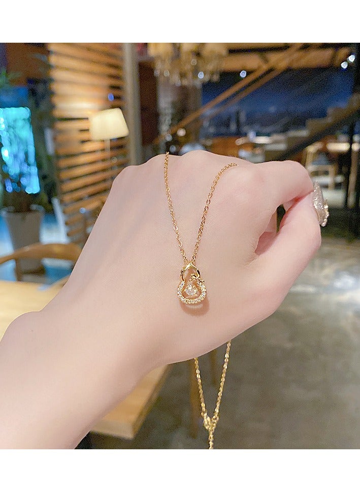 (Ramadan )Necklace for Girls ,Women's Shiny Necklace Lucky Gourd Necklace Women's Jewellery Women's Holiday Gift Suitable for Wife, Family, Friends (Gold) - Image 2