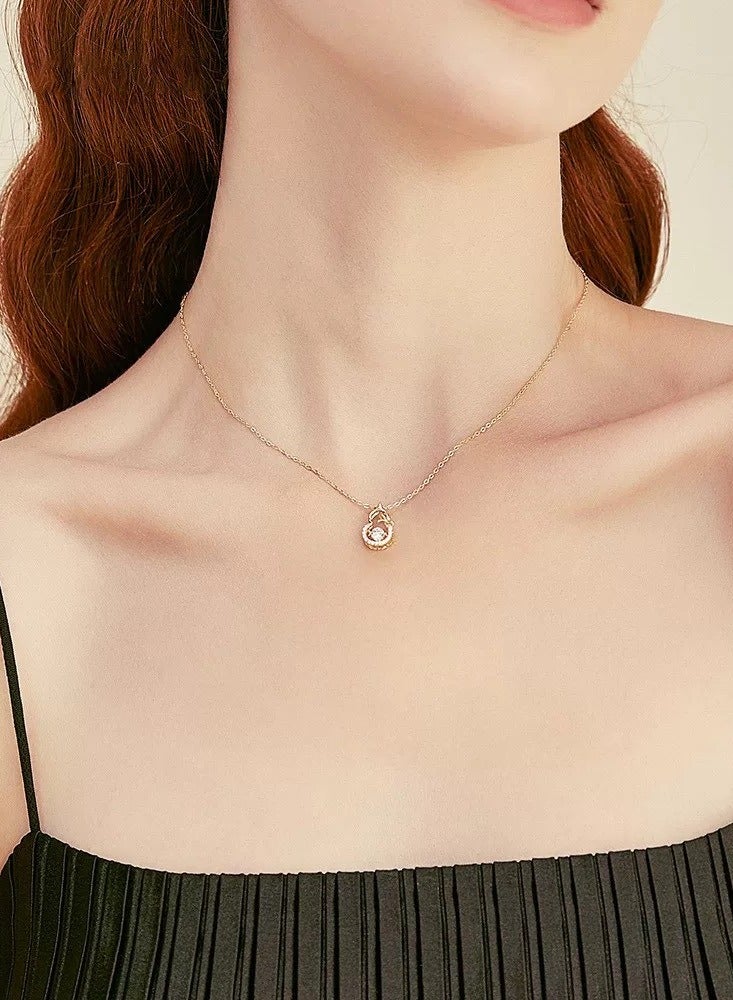 (Ramadan )Necklace for Girls ,Women's Shiny Necklace Lucky Gourd Necklace Women's Jewellery Women's Holiday Gift Suitable for Wife, Family, Friends (Gold) - Image 1