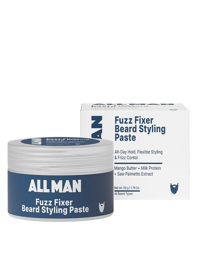 Allman ALL MAN Fuzz Fixer Beard Styling Paste, Strong Hold Cream Wax, With Mango Butter & Milk Protein for Strong Hair | 50g - Image 1
