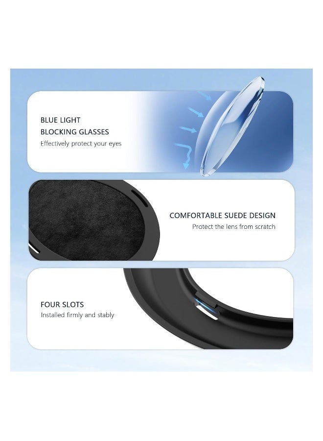 Lens Protector Cover Kit for Meta Quest 3, Protector Accessories Compatible with Oculus Quest 3, Glasses Spacer Anti-Scratch Ring with Blue Light Blocking Glasses for Meta Quest 3 - Image 1