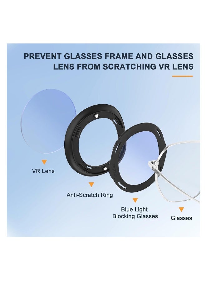 Lens Protector Cover Kit for Meta Quest 3, Protector Accessories Compatible with Oculus Quest 3, Glasses Spacer Anti-Scratch Ring with Blue Light Blocking Glasses for Meta Quest 3 - Image 3