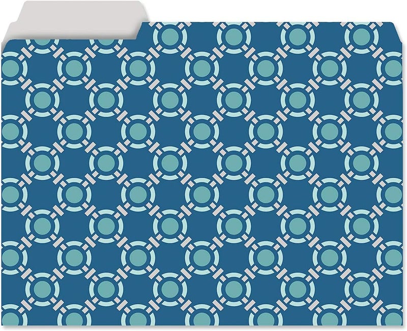 Current Coastal Blues File Folders Value Pack - Bulk Set of 24, 6 Pretty Decorative Designs, 1/3 Cut Tabs, Heavy-Duty Paper Stock, Office Supplies for Home & Work, 9-½” x 11-¾” Letter Size - Image 3