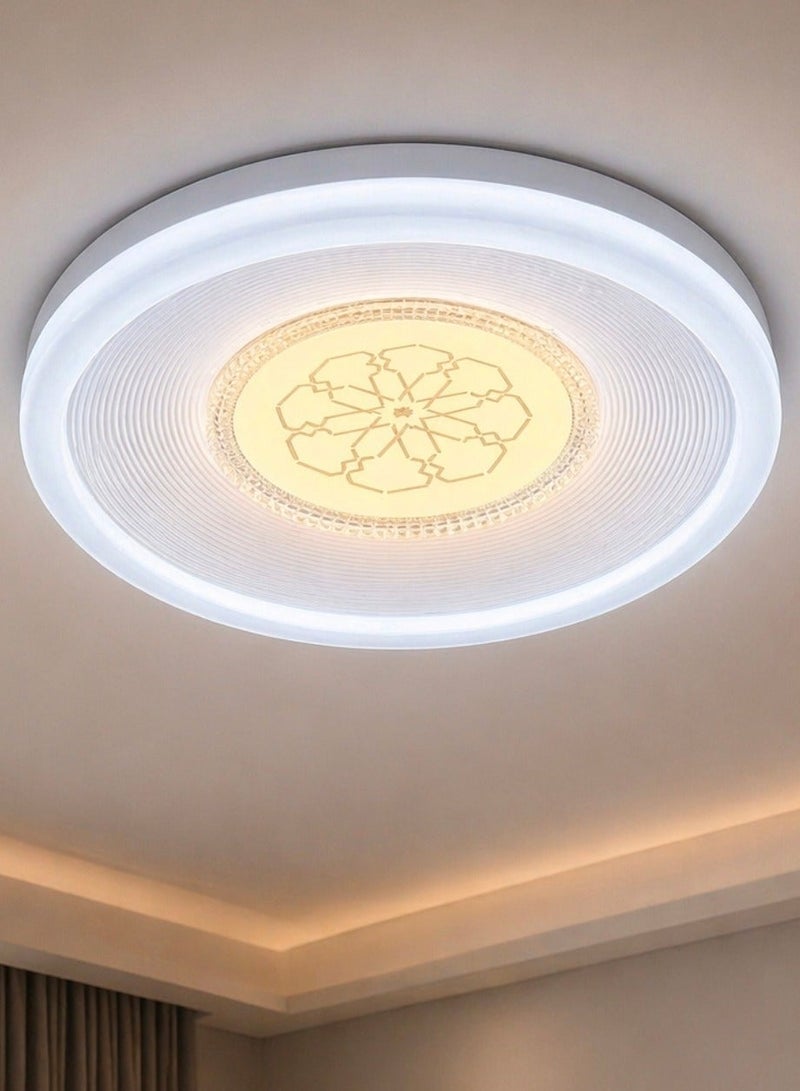 مودي مصباح سقف LED دائري 50 سم بثلاثة أوضاع إضاءة (دافئ / أبيض / أبيض بارد) تصميم عصري فاخر لغرف النوم والصالات والممرات - Image 5