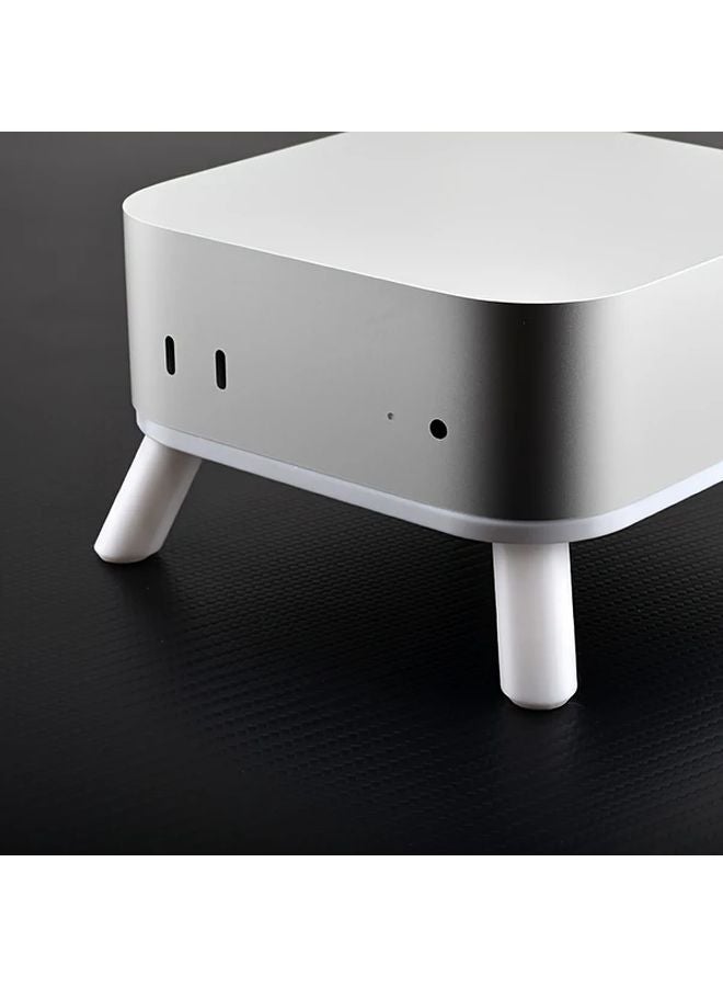 White Mac Mini M4 Radiator Heightening Stand Minimalist Design - Image 4